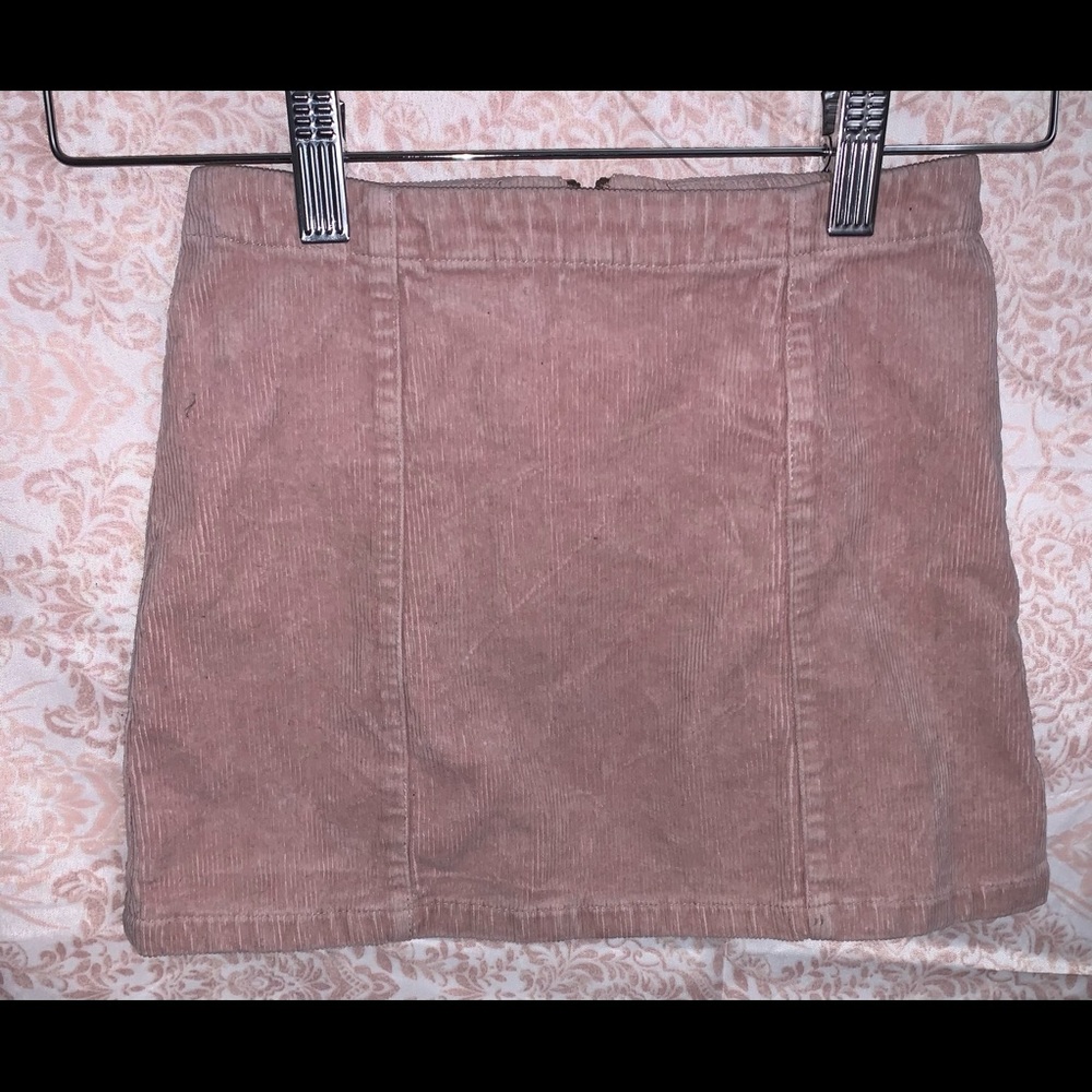 Light Pink Corduroy Mini Skirt